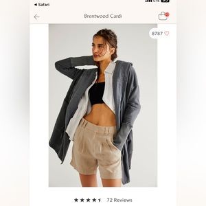 Free People Brentwood Cardi - Dark Grey / “sunflower seed” - Large